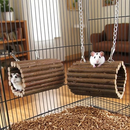 Hamster Enrichment Toys, Small Animal Cage, ClipsforHanging, Wooden Sticks, Sugar Glider, Chew Playset, Gerbil Toys, Pet Cage, Large Tunnel 1 Pc