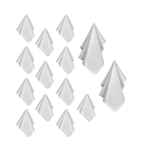 Paño de limpieza SQV Premium de microfibra de gamuza 12 pequeñas y 2 grandes
