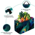 thumbnail image 3 of Peacock Feathers Large Capacity Reusable Foldable Oxford Cloth Storage Bins: Versatile Shopping, Laundry, and Storage Solution, 3 of 7