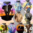 thumbnail image 4 of Sudadera con capucha 3D con estampado de elefante para hombre y mujer, ropa de calle informal de gran tamaño, jersey de manga larga, sudaderas con capucha de animales, XS-6XL, nueva moda de 2023, 4 of 5