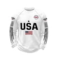 thumbnail image 2 of Zimjoy Men's Independence Day T-shirts Patriotic Long Sleeve Shirts Crew Neck Flag Print 250th Anniversary T Shirt, White XL, 2 of 4
