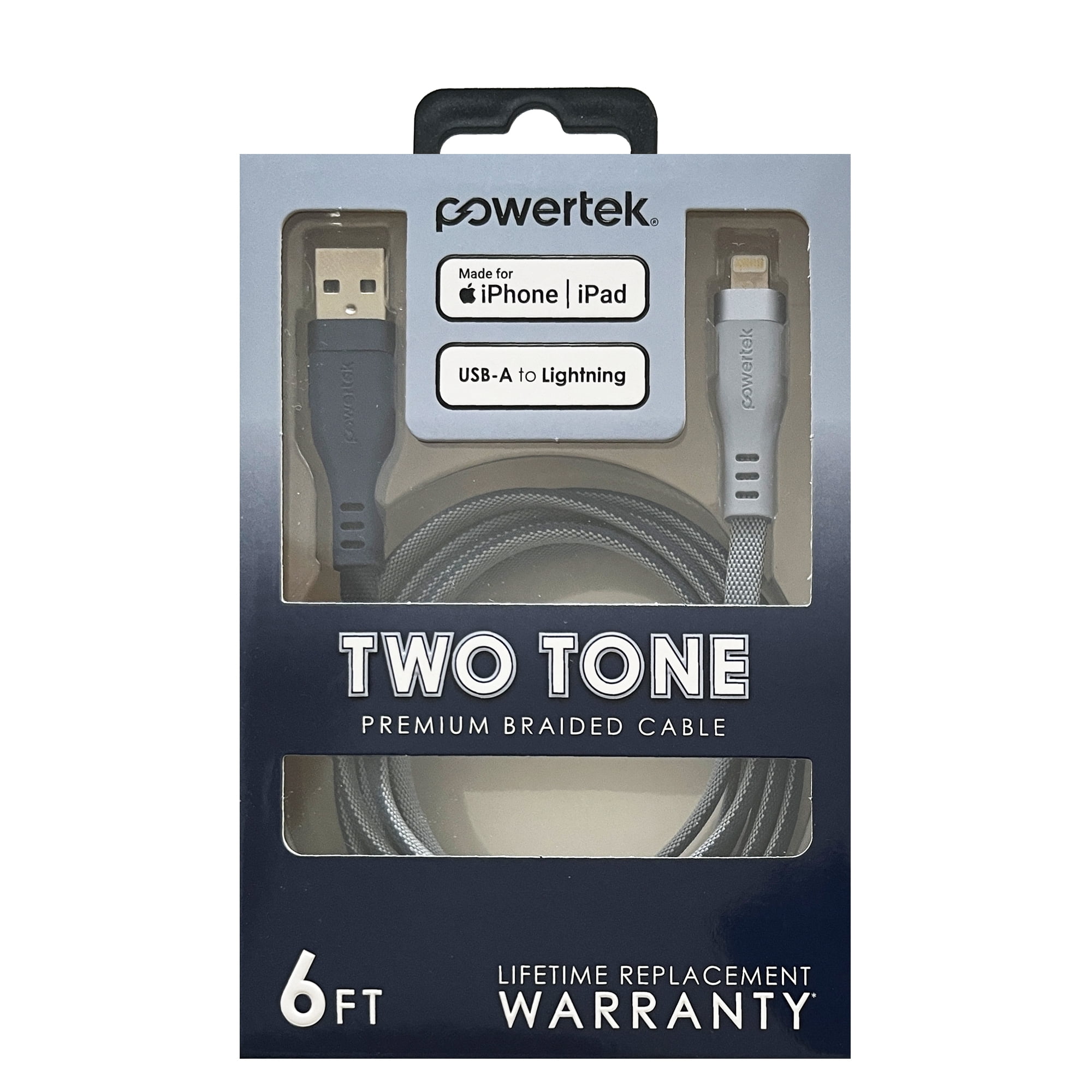 Liquipel Powertek Two Tone USB-A to Lightning - Blue