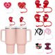 thumbnail image 1 of Adornos de pajitas de silicona TANGJMXG forma de corazón 10 piezas, 1 of 5