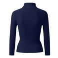 thumbnail image 5 of TrdSipl Women's Casual Slim Basic Top Knit Lightweight Turtleneck Pullover Sweater 2025 Winter Thermal Undershirts Navy M, 5 of 6
