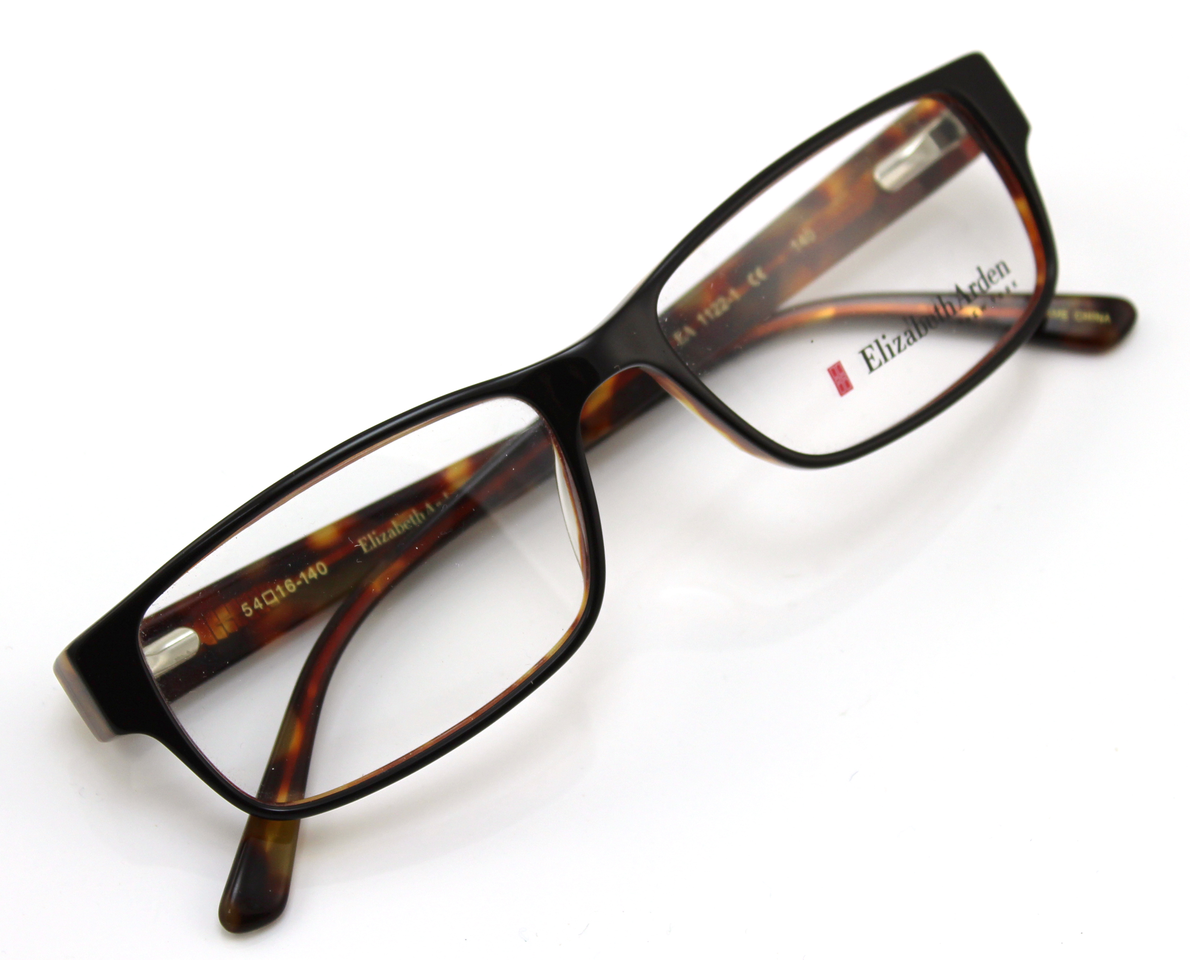 Elizabeth Arden Women's Rectangular Eyeglasses, EA1122, Tortoise Brown, 54-16-140, with Case