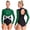Dark Green, variant on Gymnastics Leotards for Women Sparkly Ballet Dance Long Sleeve Jumpsuit White S