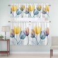 thumbnail image 5 of Gradient Color Curtain Valances Set Yellow to White Greyish Kitchen Curtains 24&nbsp;inch Length Rod Pocket Valance and Tiers 3 Piece Set Small Bedroom Bathroom Laundry Decor, 5 of 9