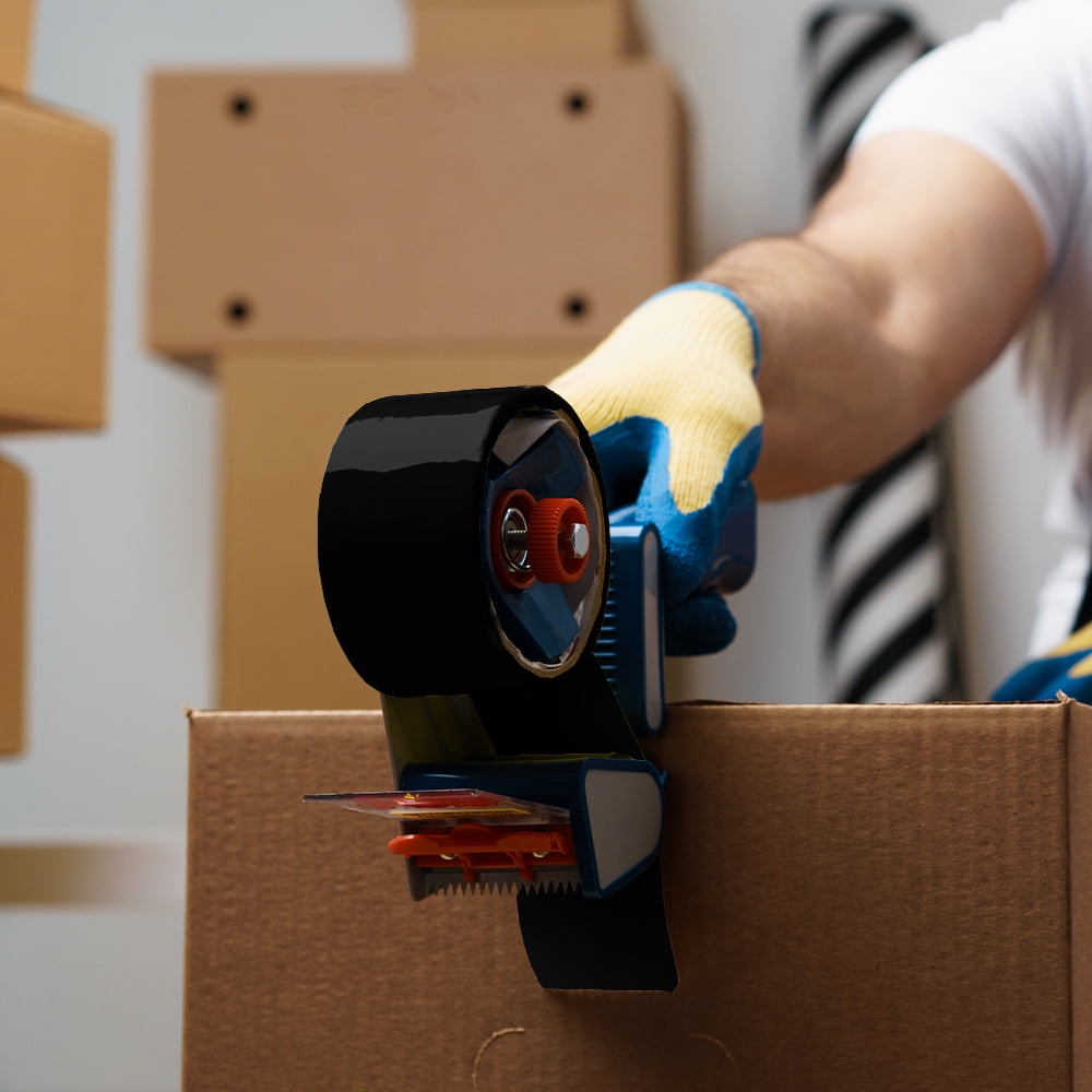 SSBM 1.88 Inch x 110 Yards Black Acrylic Carton Sealing Tape, 2 Mil, Daily Shipping & Packaging, 72 Rolls