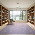 thumbnail image 2 of ODIKA 9'x12' Washable Area Rug Non-Slip, Chair-Friendly Purple Scattered Pink Lunar Glowing Dots Balanced Layout for Dining Room, Basement, Large Office, 2 of 7