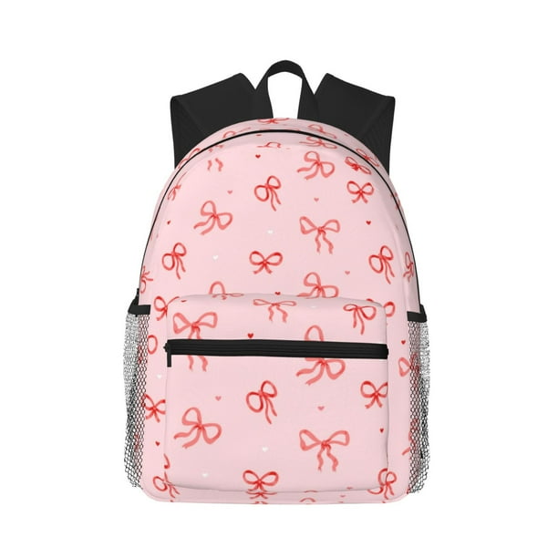 Easygdp Pink Bows1 Mochila Casual para Portátil, Mochila para Escuela, Viajes, Negocios