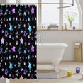 thumbnail image 3 of Manfei Watercolor Gradient Stars Shower Curtain 72Wx72L,Kawaii Cartoon Theme Bathroom Curtain,Purple Blue, 3 of 5