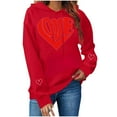 thumbnail image 2 of Plus Size Valentine's Day Graphic Hoodie - Cute Long Sleeve Hooded Sweatshirt for Women’s Casual Wear, 2 of 9
