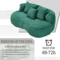 thumbnail image 5 of BISHE Loveseat Sofa, 65" Small Sofa Couch No Assembly Required, Comfy Corduroy Sofa Couch with 3 Matching Pillows, Upholstered Couches for Living Room, Bedroom, Small Couch,Green, 5 of 8