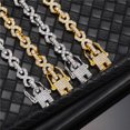 thumbnail image 5 of FEEL STYLE Unisex Zircon Gold Plated Rolo Chain Bracelet for Men Women 9MM 7", 5 of 5