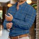 thumbnail image 1 of Camisa formal para hombre, camisa con botones, manga larga, solapa a cuadros, primavera, otoño, ropa de oficina, carrera, fiesta, bolsillo delantero, 1 of 6