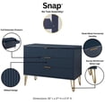 thumbnail image 4 of Pemberly Row Commode Standard 2 Pcs à 3 Tiroirs et Table de Nuit 1.0 en Bleu, 4 of 13
