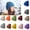 Blue, variant on Sales Today Under $5 Blue Winter Beanie GIJNRIUIUA Women Men Knitted Winter Fashion Color Stripe Printing Striped Hats Hairball Raccoon Warm Ski Cap Warm Cap Muslim Hijab Cap