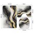 thumbnail image 3 of Black White Gray Gold Marble Pattern Bathroom Rugs Sets 3 Piece,Toilet Cover Set,Absorbent Non Slip Bathroom Mats Sets with U-Shaped Contour Rug Toilet Rug Set, 3 of 5