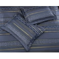 thumbnail image 3 of Chezmoi Collection Rio 7-Piece California King Jacquard Comforter Set, Blue Gold Floral Geometric Damask Woven Bedding Set, 3 of 8