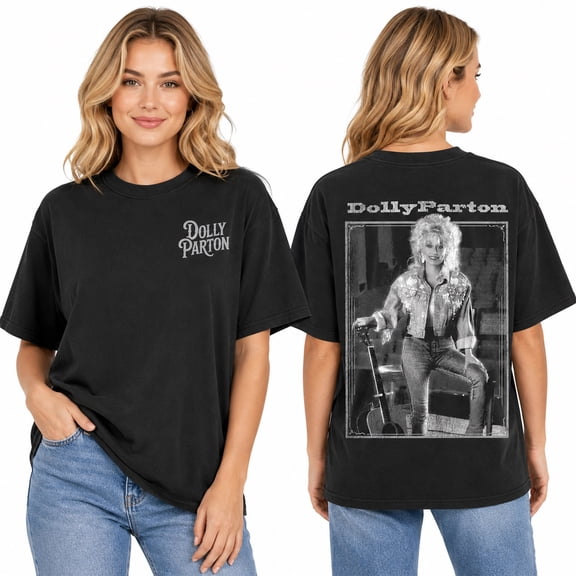 Parton Country Music T-shirt for Men and Women Graphic Dolly T-shirts Unisex Short Sleeve Round Neck Tops for Fans Memorial Gift Apparel,(M)