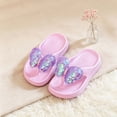 thumbnail image 4 of Rhuody Toddler slipper For Girls Summer Sparkly Bow Slides Soft Sole Non Open Toe Outdoor Flip Flop Sandals Durable Shoes Purple 4-5 Years, 4 of 7