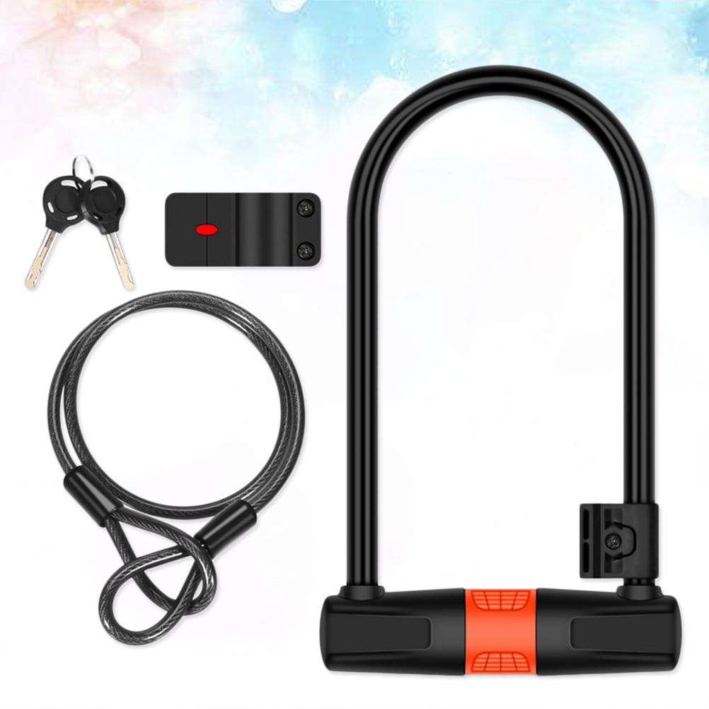 PartyKindom 1Set Mountain Bike Accessories Anti Theft Chain Lock with High Strength Steel Cable Black