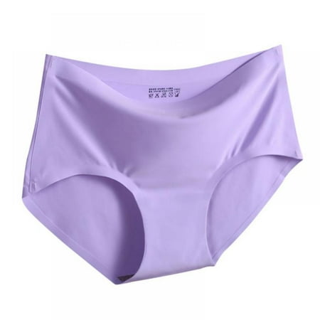 

Wuffmeow Women s Seamless Briefs Pack of Ice Silk Panties Mid-Rise No Show Summer Breathable Thin Briefs Underwear