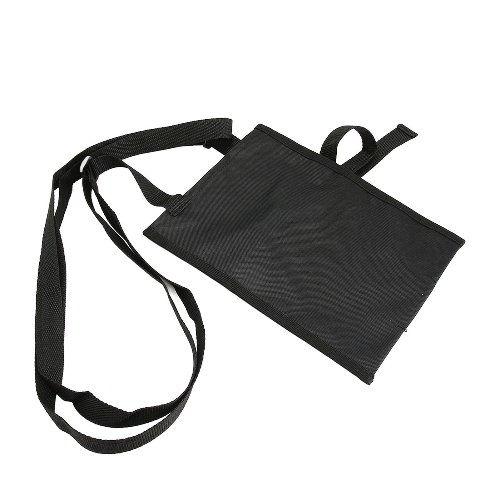 Urinary Drainage Bag Holder, Black Vinyl with Straps
