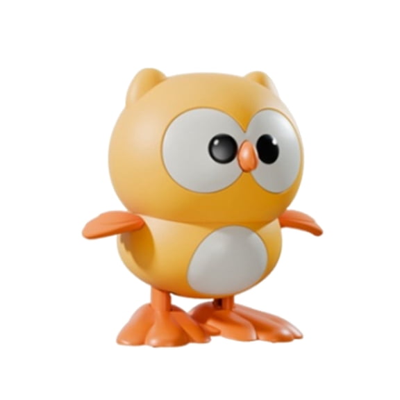 Wind-up Owl Baby Toy - No Battery Crawling Guide Toy with Teether, Safe Plastic Infant Toy for Early Learning & Motor Skills Development