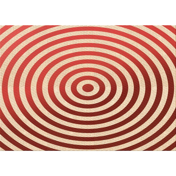 Ahgly Company Indoor Rectangle Patterned Neon Red Area Rugs, 8' x 12'