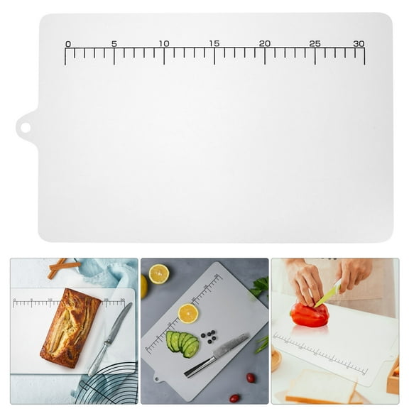 HOMEMAXS Hemoton Clear Chopping Board with Graduated Measurements Kitchen Countertop Anti Slip Transparent Cutting Board