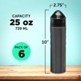 thumbnail image 5 of Slim Stainless Steel Water Bottles 25 oz, 6 pack, Reusable Gym Sports Bulk Pack, Charcoal, 5 of 5