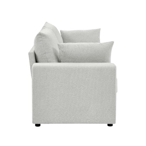 Modern 78" Upholstered Sofa with Deep Cushions & Removable Pillows