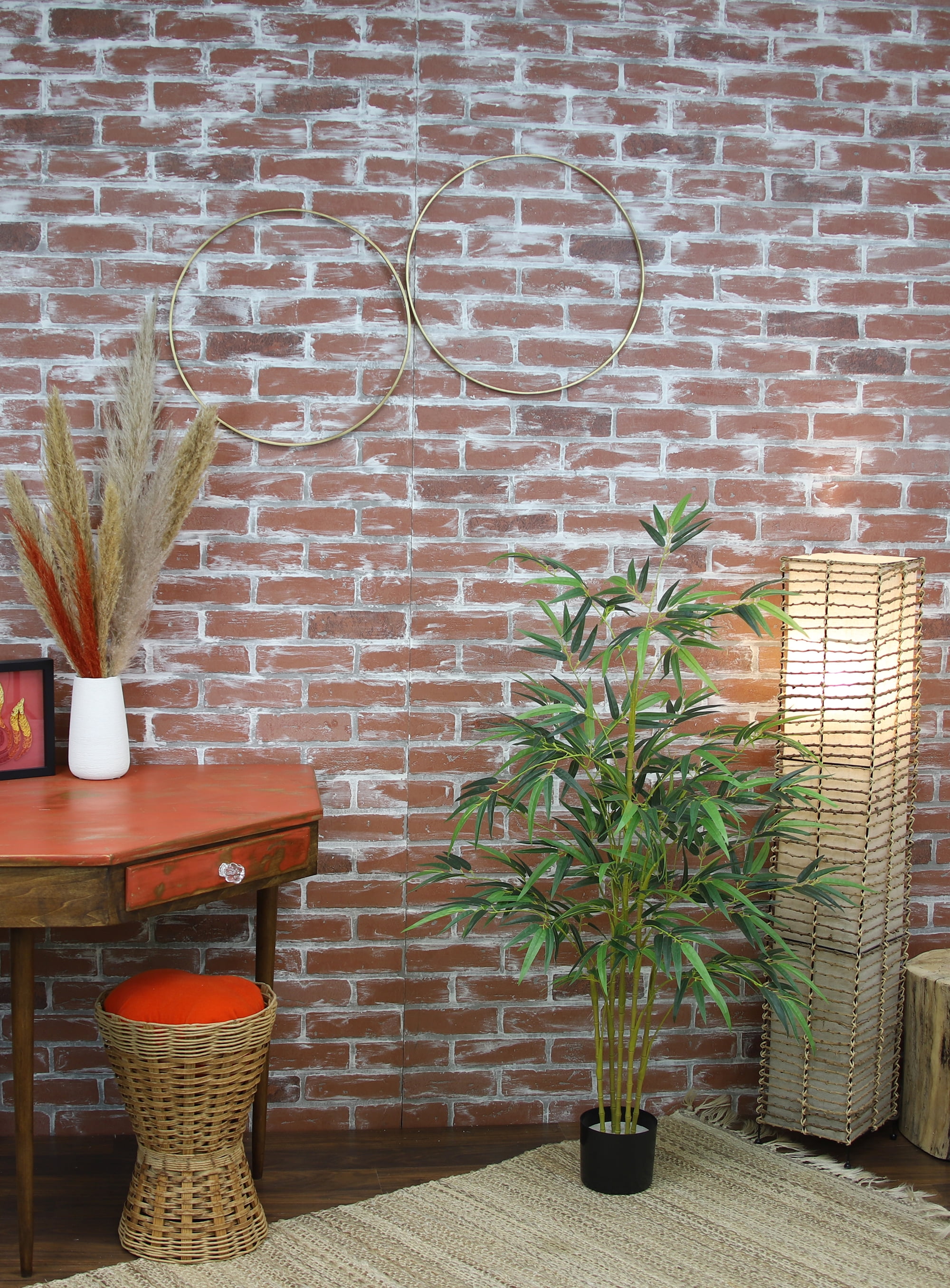 The Mod Greenhouse 48" Artificial Real Touch Green Bamboo Tree in a Matte Black Grower's Pot