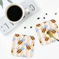 thumbnail image 4 of Fuzoiu A Bee Print Leather Coasters Set,Drink Coasters Set of 4,for Tabletop Protection, Durable PVC Coasters,Home Décor and Housewarming Gift-Square, 4 of 6