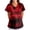 Deep Red, variant on Womens Casual Halloween Scrub Top Short Sleeve V Neck Medical Uniform Bat Ghost Pumpkin Skeleton Witch Print Workwear Gray M