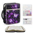 thumbnail image 2 of Pzuqiu Purple Butterfly Bible Cover Womens Large Qulited Bible Case with Handle Book Cover Carrying Case Study Supplies Accessories with Tags&Bookmark for Church Study Spiritual, 2 of 7