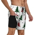 thumbnail image 2 of Fuzoiu Buffalo Plaid Christmas Trees Print Men's Swim Shorts,Quick-Dry Double-Layer Swim Trunks,Board Trunks,Beach Shorts Swimwear Bathing Suits-X-Large, 2 of 6