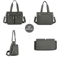 thumbnail image 2 of Gocvo Casual Tote Bags with Multiple Pockets, Nylon Large Capacity Crossbody Tote Bag, Working Bag for Ladies (Grey), 2 of 7
