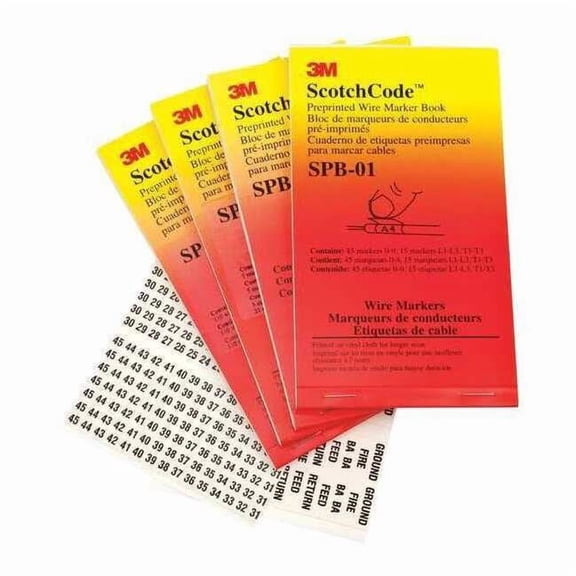 3m Wire Marker Book, Preprintd, Slf-Adhes, PK5, SPB-08 SPB-08