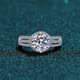 thumbnail image 1 of Pulsera de plata esterlina S925 para mujer, anillo de moissanita de 2 quilates, anillo de boda de seis garras, 1 of 5