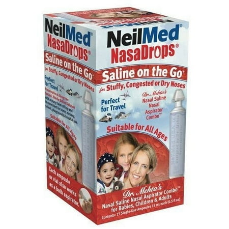 Neil Med Nasa Drops Saline Vials, 15 Single-Use Ampoules, 0.5 Fl Oz