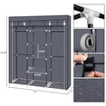 thumbnail image 3 of Zimtown 69'' Closet Wardrobe Portable Clothes Storage Organizer with Metal Shelves, Gray, 3 of 6