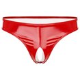 thumbnail image 3 of Lencería Pron aspecto mojado, Bikini de charol, calzoncillos para hombres homosexuales, tangas sexis sin entrepierna, ropa interior, calzoncillos abiertos, Mini bragas, 3 of 5