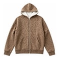 thumbnail image 3 of IWRICH Leopard Hoodie for Men Women Oversized Y13k Print Fleece Full Zip Hooded Jackets Trendy Fall Hooded Sweatshirts with Pockets Coffee S, 3 of 6