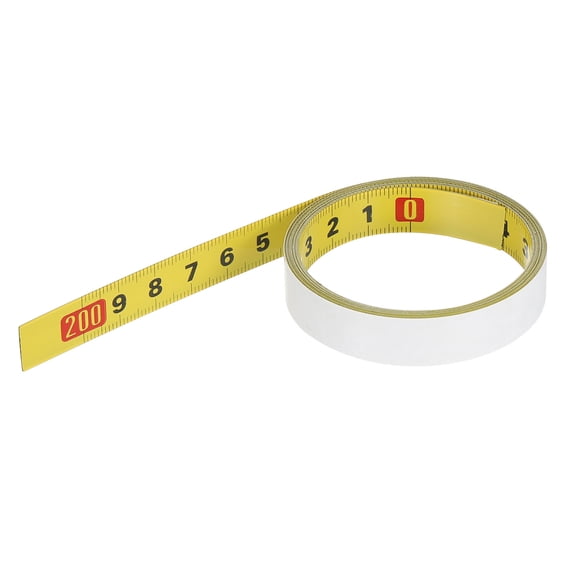 Uxcell Self-Adhesive Measuring Ruler Tape 6.6ft for Workbench Sewing Table Right to Left Reading, Yellow