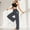 Dark Gray, variant on JJHGVB Yoga Pants Flare Leggings Casual Cropped Wide Leg Pants With Pocket Stylish Loose Fit Culottes Ideal For Travel Work Or Summer Outings Wide Leg Pants Woman Workout Pants Black 1 L