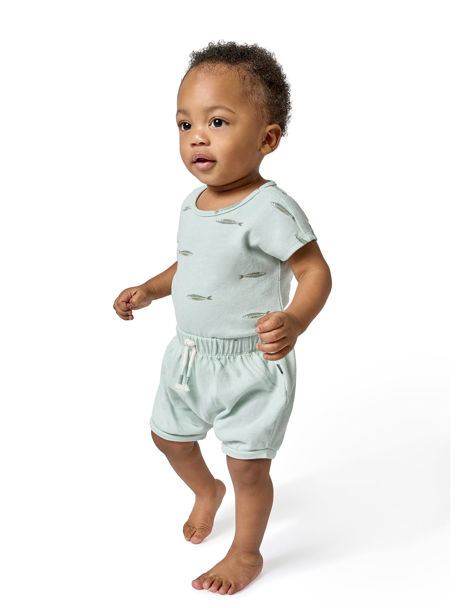 Modern Moments by Gerber Baby Boy Harem Bubble Organic Shorts with Drawstring, Sizes 0/3 Months - 24 Months