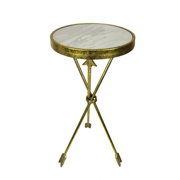 Urban Designs Arrow 30 Inch Marble Round Side Table Com Arrow 30 Inch Marble Round Side Table, 30 Inch High Round Accent Table