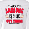 thumbnail image 4 of Inktastic That's My Awesome Brother Out There with Baseballs Long Sleeve Youth T-Shirt, 4 of 5